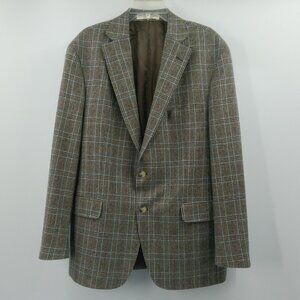 Hardwick USA Sport Coat Men's 44R Houndstooth Plaid Wool Cashmere Suit Jacket